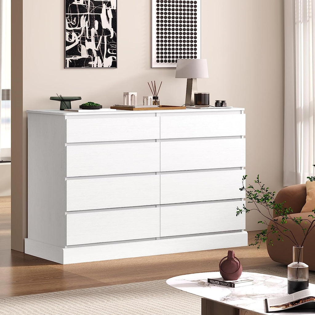 Mabor 8 Drawers Chest of Drawers for Bedroom, Wooden Storage Cabinet, Black/White