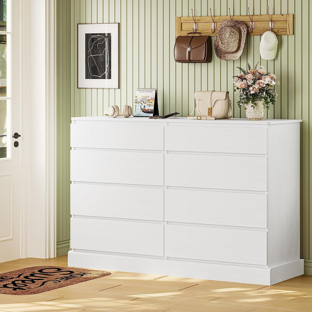 Mabor 8 Drawers Chest of Drawers for Bedroom, Wooden Storage Cabinet, Black/White