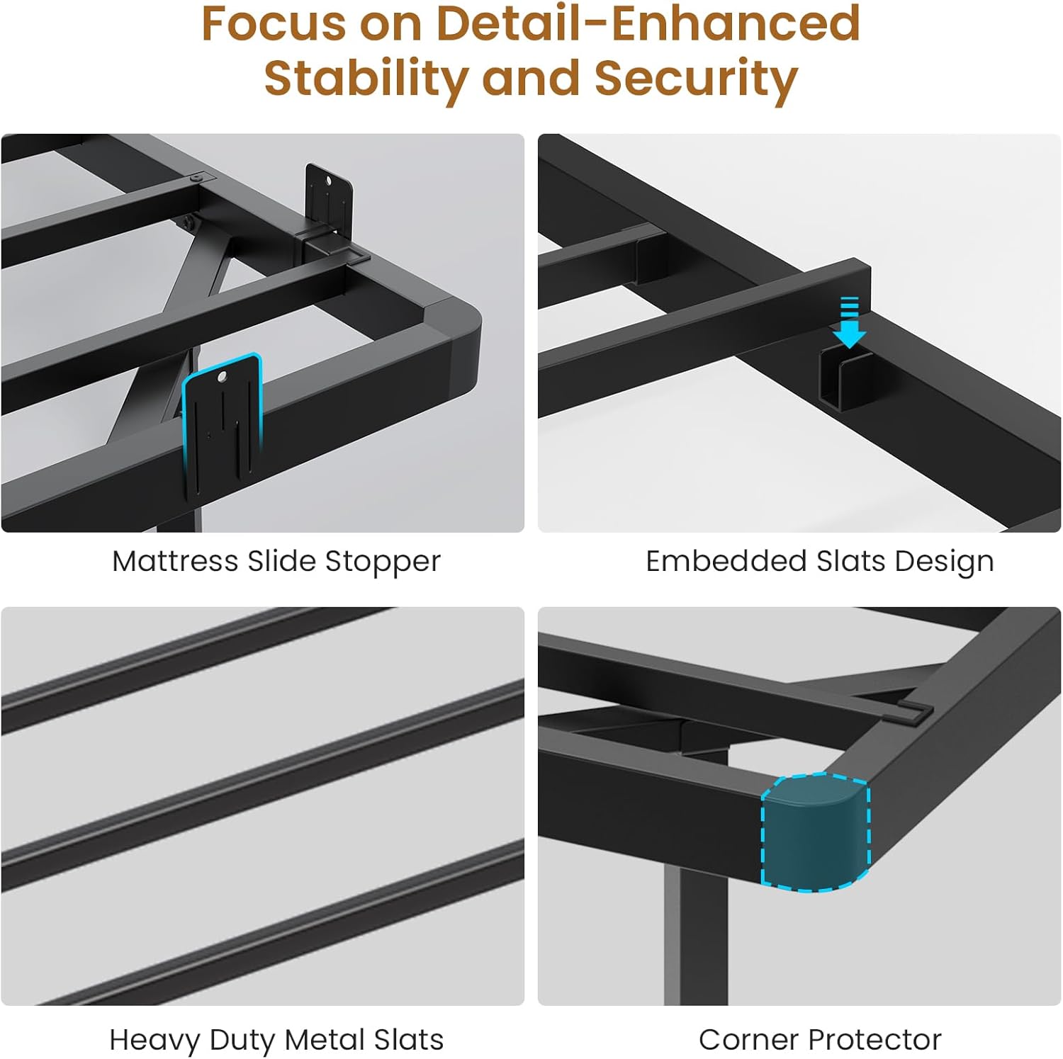 Mabor Floating Bed Frame with Storage Headboard and Charging Station and LED Lights, Full/Twin Size